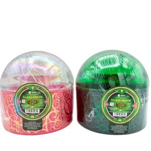 WICKED ELPHABA GLINDA Glass Decor Set Pink Green Orb Target Bullseye BRAND NEW💚